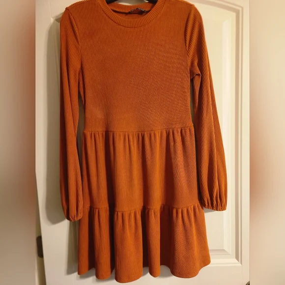 SHEIN EMERY ROSE Ruffle Hem Rib-Knit Dress - Picture 10 of 10